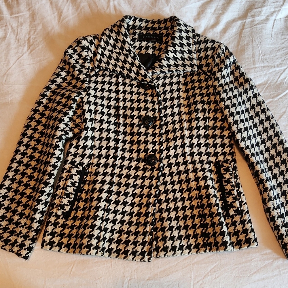 Giacca Black and White Houndstooth Blazer